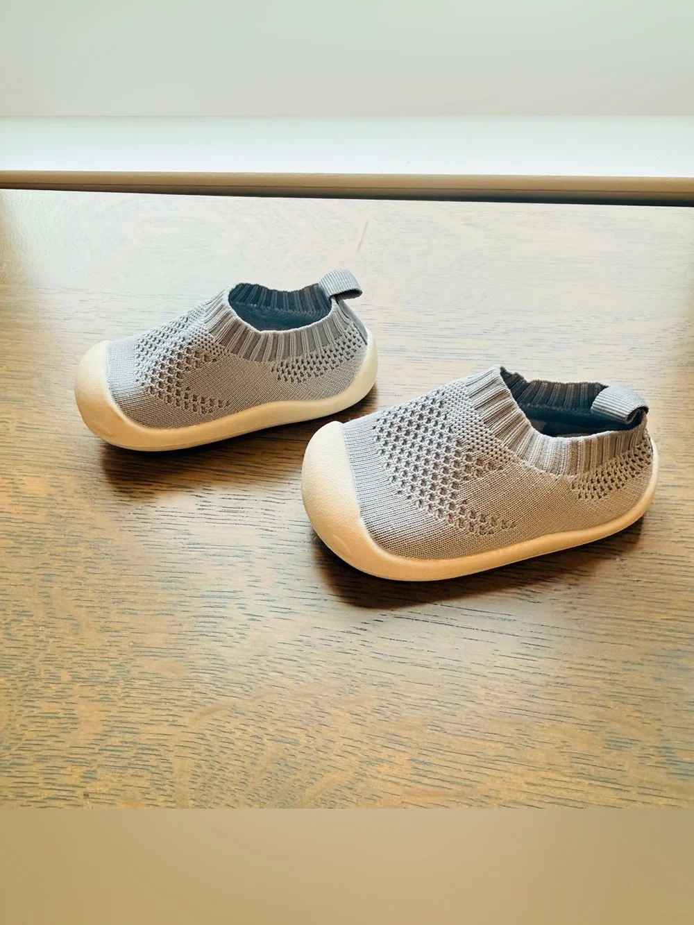 Alex + Nova Skipper Mesh Baby First Walker Sneaker Shoes - Grey- size 5